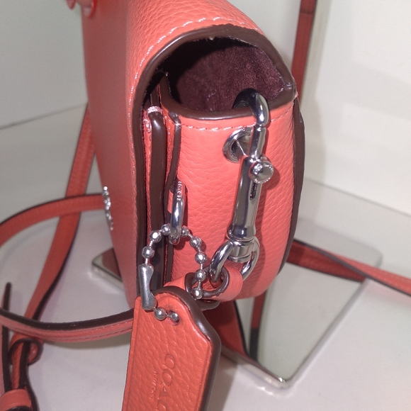Coach Ellen Tangerine Color Pebble Leather Small Crossbody EUC - Picture 13 of 16